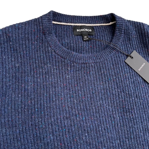 Men’s Bonobos Marled Fisherman Blue Crew Neck Sweater XXL - Picture 2 of 5